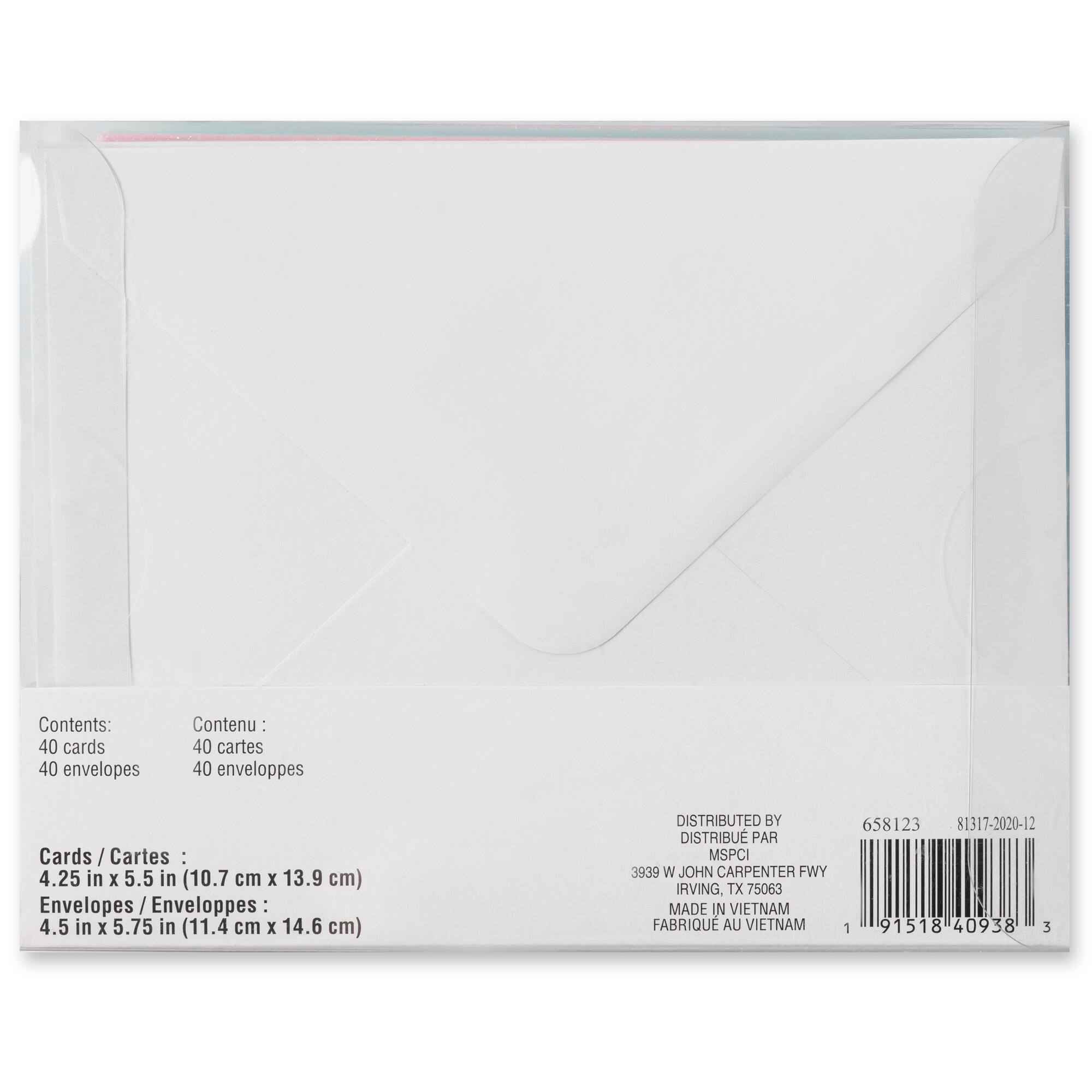 Glitter Pastel Cards & Envelopes by Recollections™, 4.25" x 5.5"